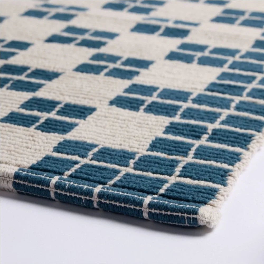 PARACHUTE NWT cotton tile bath runner -cove -31x19